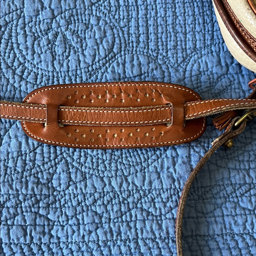 Dooney & Bourke Cream and Brown Leather Crossbody Bag - Picture 9 of 9